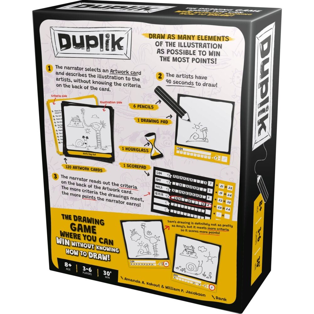Asmodee Duplik Card Game Drawing Humor Party Fun 3-6 Players Ages 8+