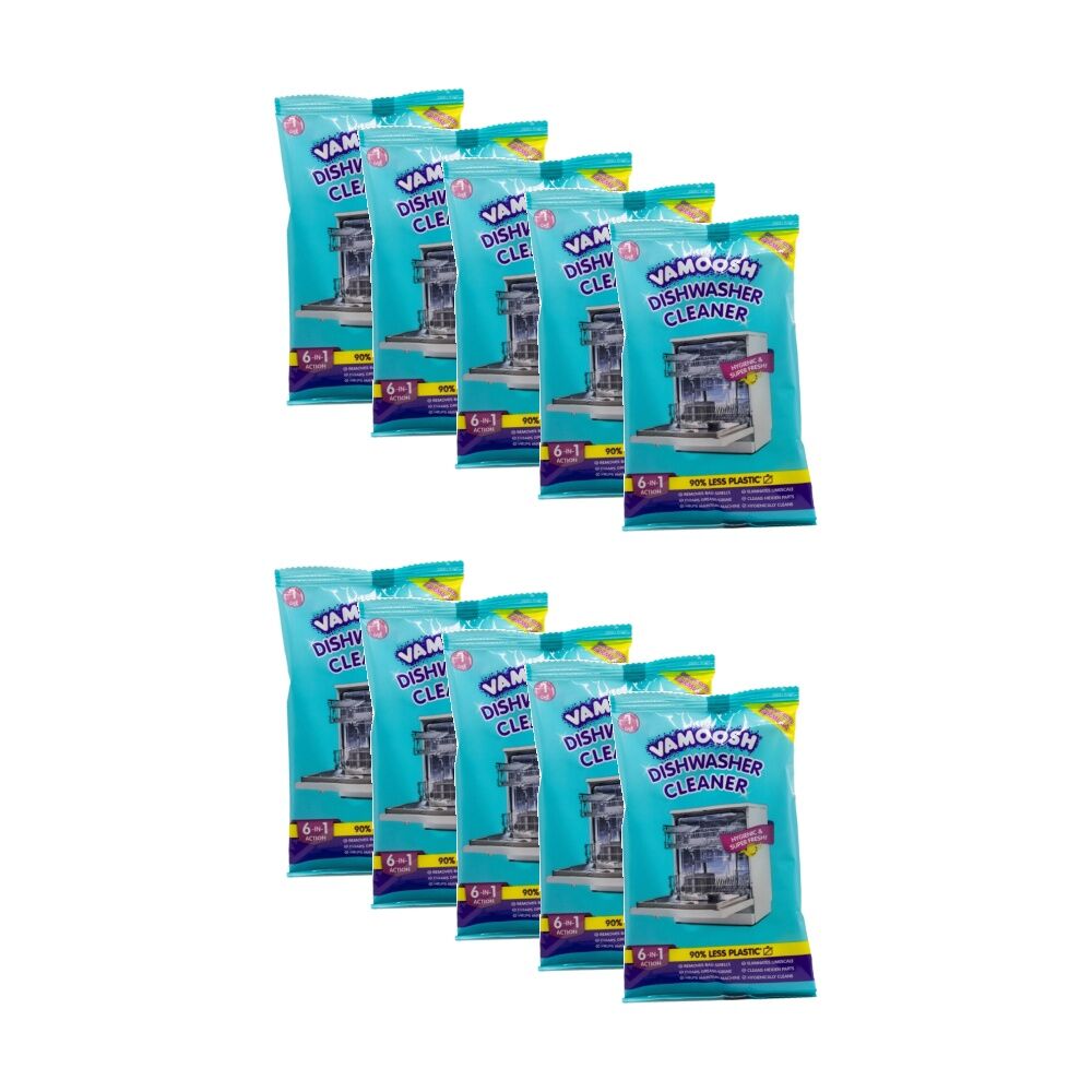 10PK Vamoosh Dishwasher Cleaner 6 In 1 Action Hygienic Super Fresh 50g