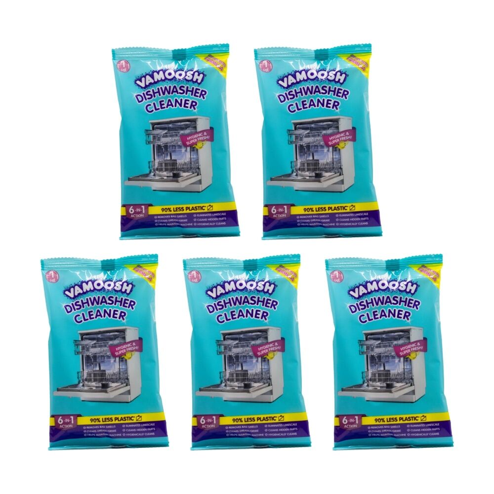 5PK Vamoosh Dishwasher Cleaner 6 In 1 Action Hygienic Super Fresh 50g