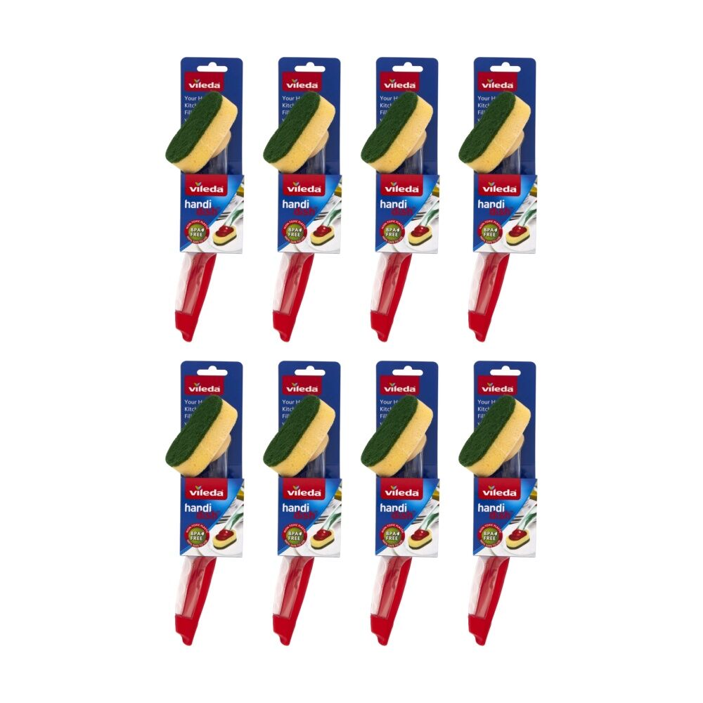 8PK Vileda Handi Dish Refillable Dish-Handle Soap Dispensing Handle