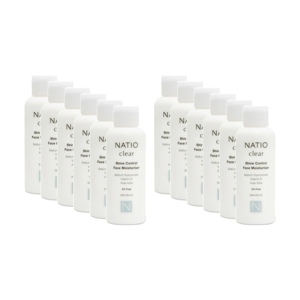 12PK Natio Face Moisturiser Clear Shine Control Sodium Hyaluronate 125ml