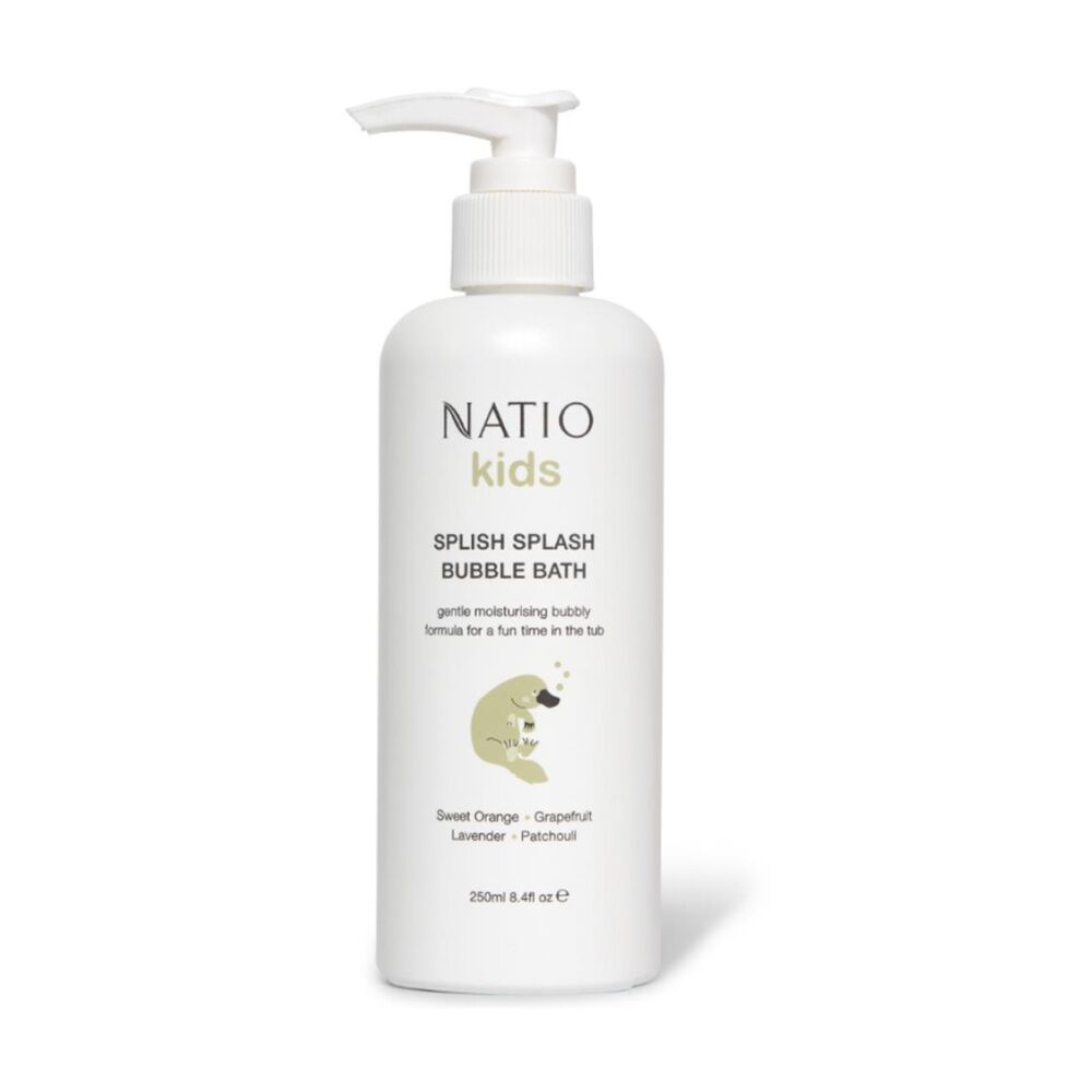 12PK Natio Kids Bubble Bath Splish Splash Sweet Orange Grapefruit Lavender 250mL