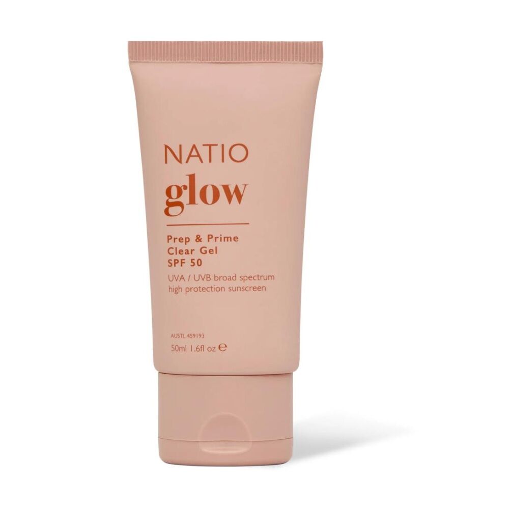 12x Natio Prep Prime Glow Clear Gel Broad Spectrum SPF50 High Protection 50mL