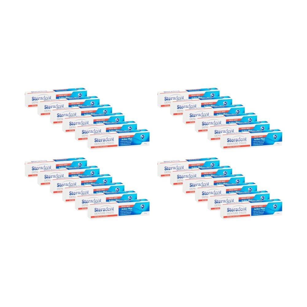 24PK Steradent Denture Paste Active Plus Fresh Mint Oral Care For Partials 115g