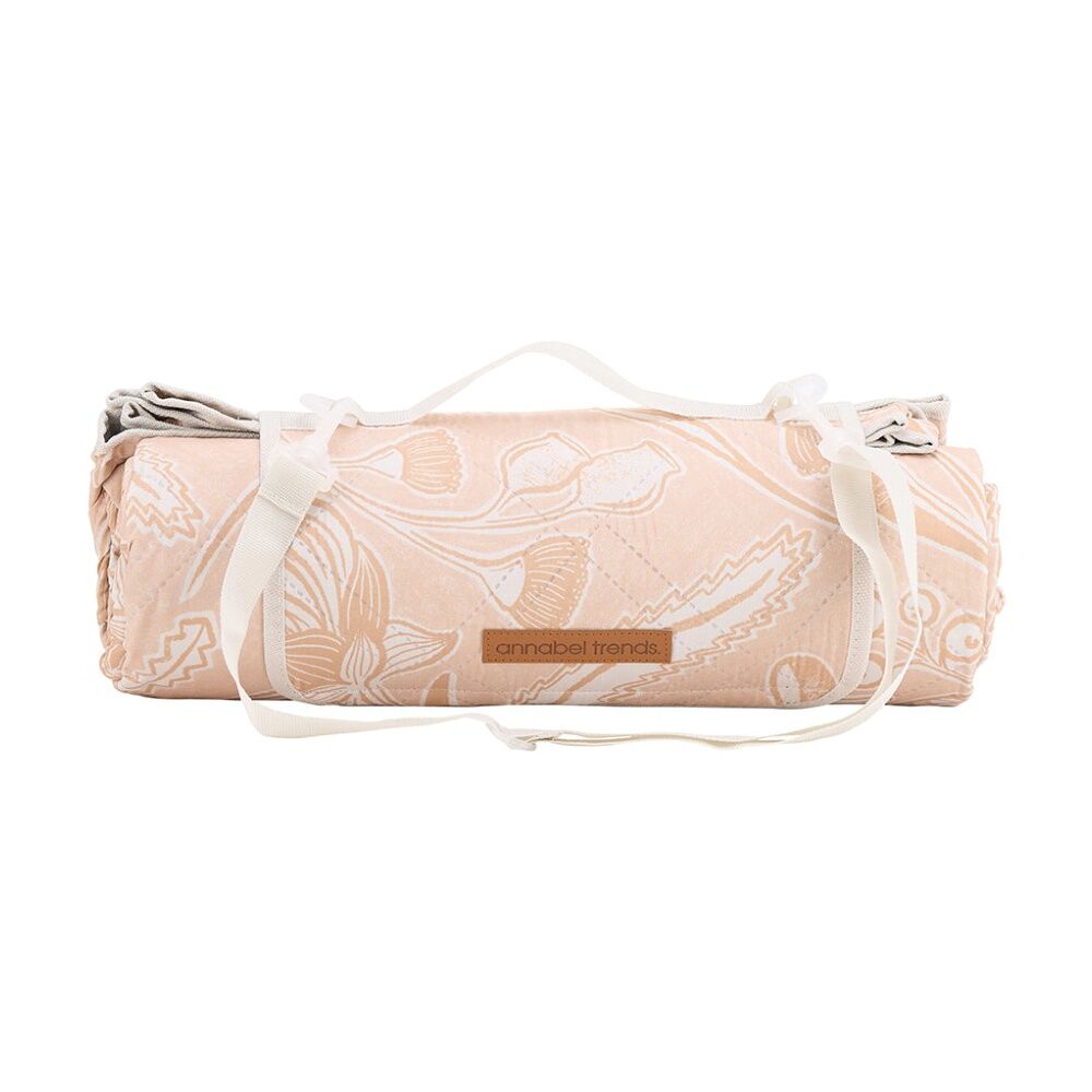 Annabel Trends Picnic Mat Trailing Natives Tan W/ Extendable Strap 2x2m