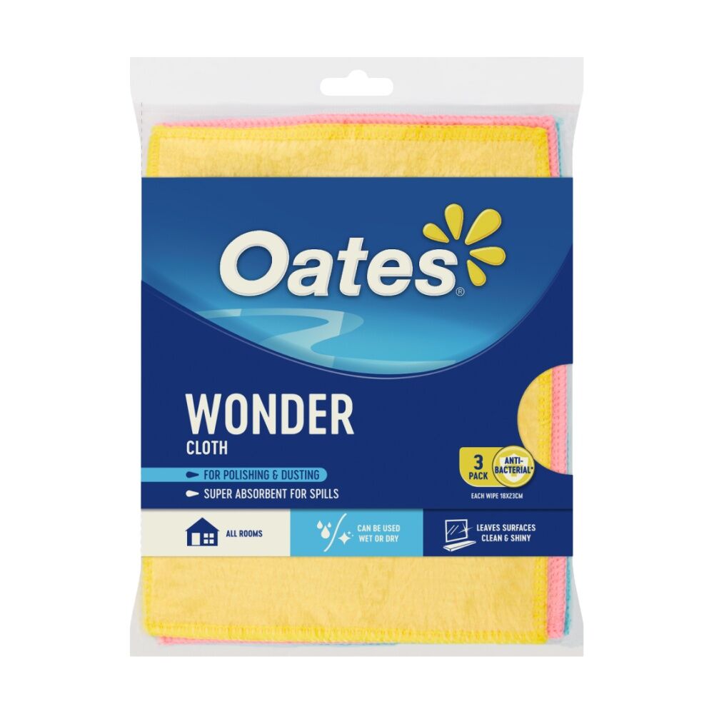 6x3pc Oates Wonder Cloth Natural Fibre Super Absorbent Multi-Purpose