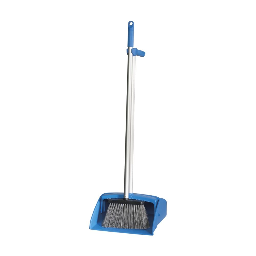4PK Oates Commercial Lobby Pan And Brush Set Blue Aluminium Handles
