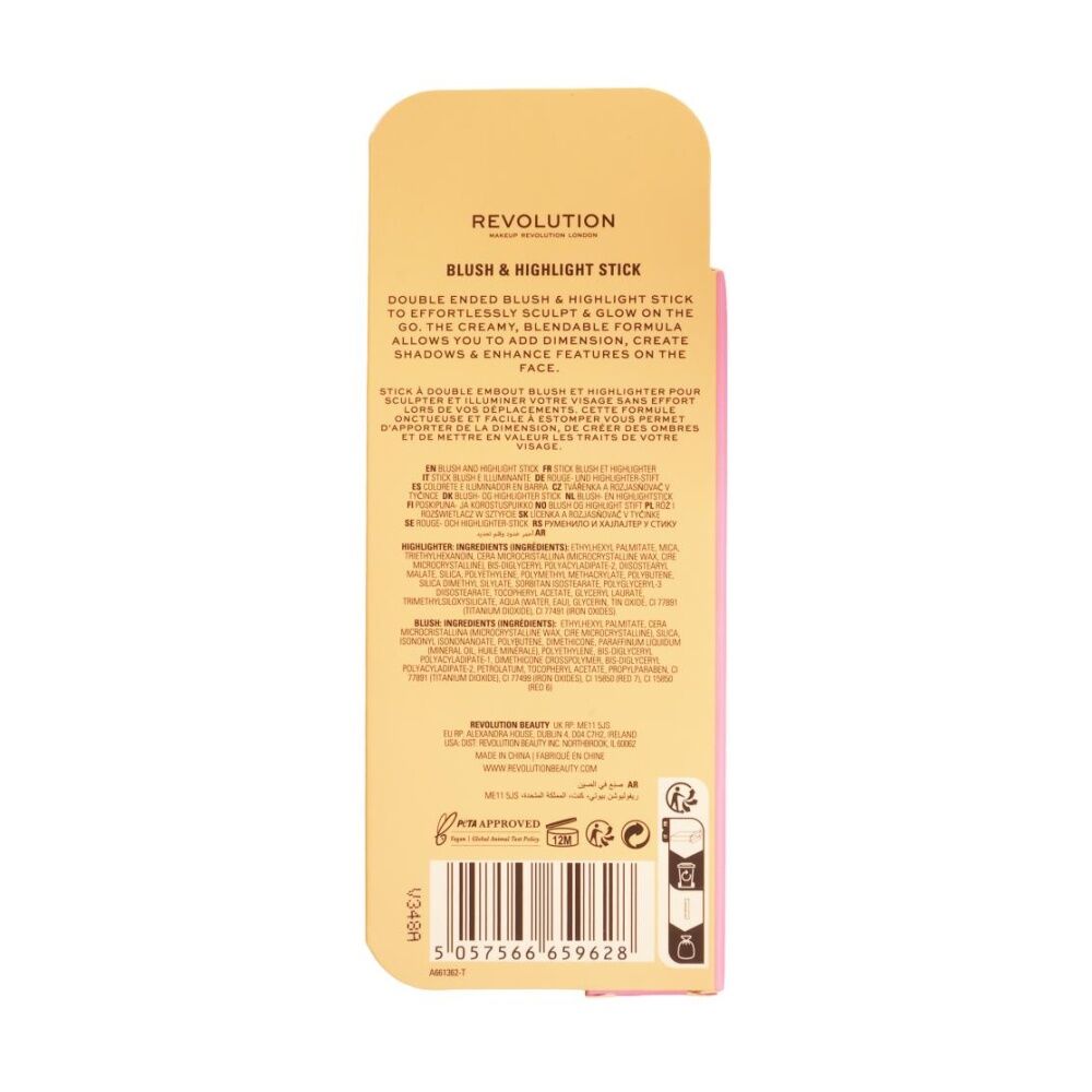 Revolution Blush & Highlight Stick Face Makeup Mauve Glow 4.3g