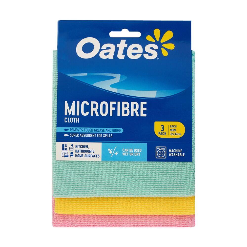 12x3pc Oates Microfibre Cloth Multi-Purpose Cleaning Cloths For Home Use