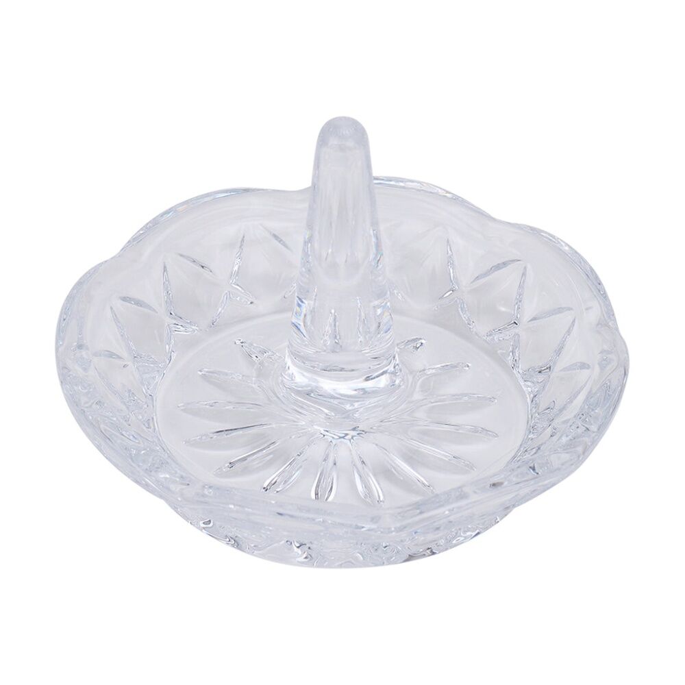 3PK Annabel Trends Glass Jewellery/Ring Luxe Round Holder Organiser Clear