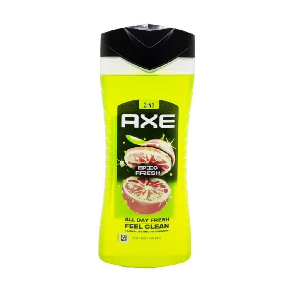 6PK Axe 3 In 1 Wash Body Face Hair Epic Fresh Citrus Fragrance 400mL