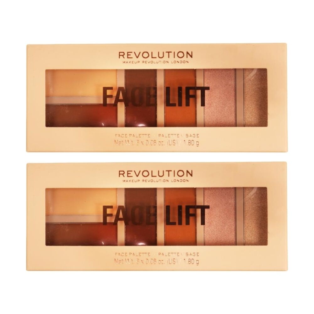 2PK Revolution Face Lift Palette Light To Medium Cosmetic Make Up 1.8g