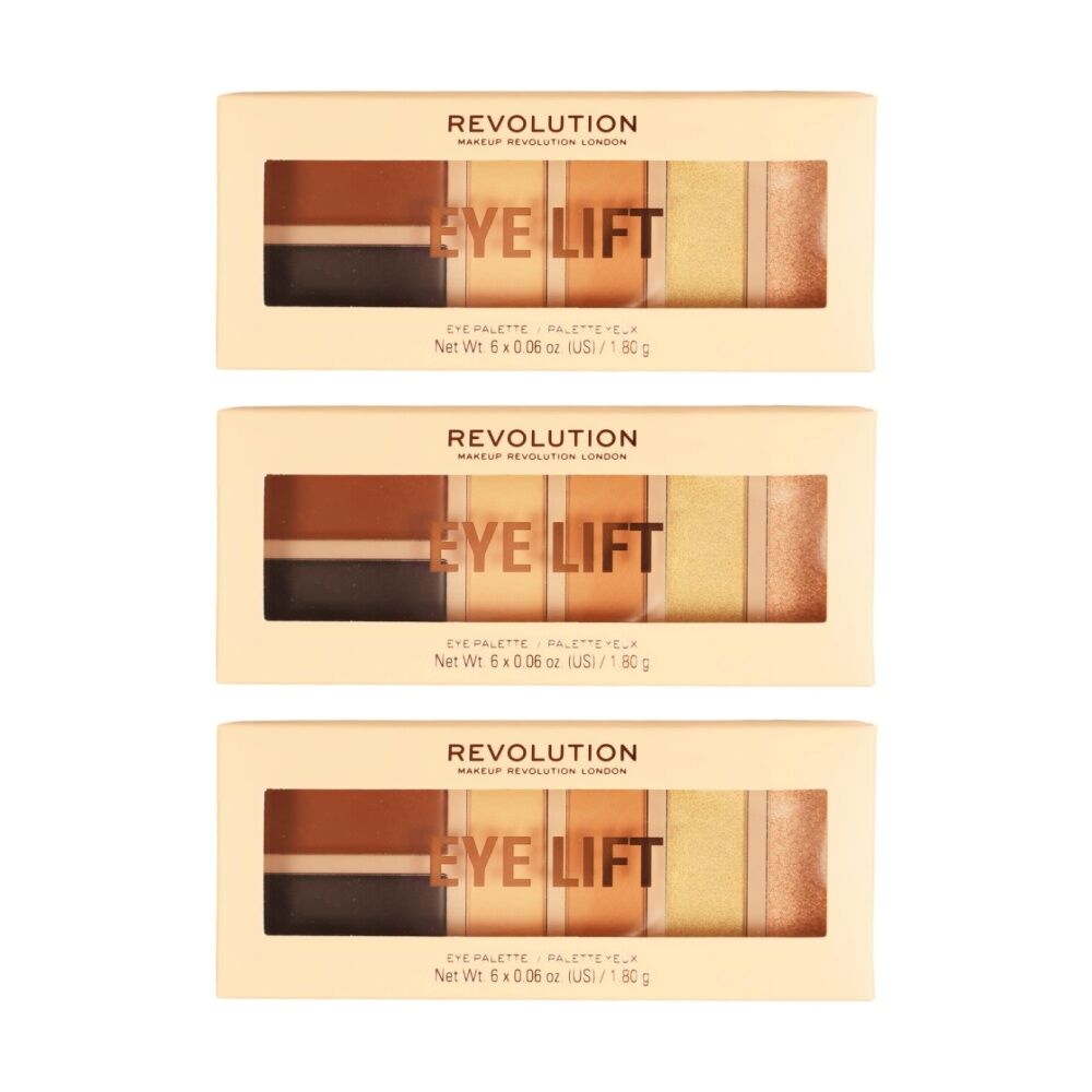 3PK Revolution Eye Lift Palette Eyeshadow Makeup Multi-Shade Compact 1.8g