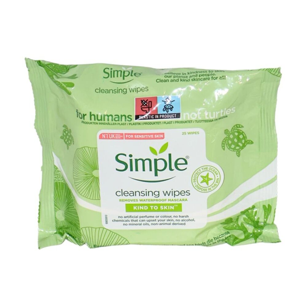 6x 25pc Simple Cleansing Facial Wipes Gentle Makeup Removal & Sensitive Skin