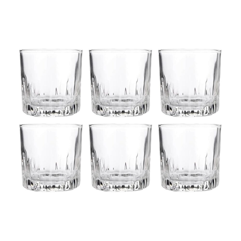6PK Crisa Glassware Old Fashion Kristalino Clear Glass Tumbler 313ml