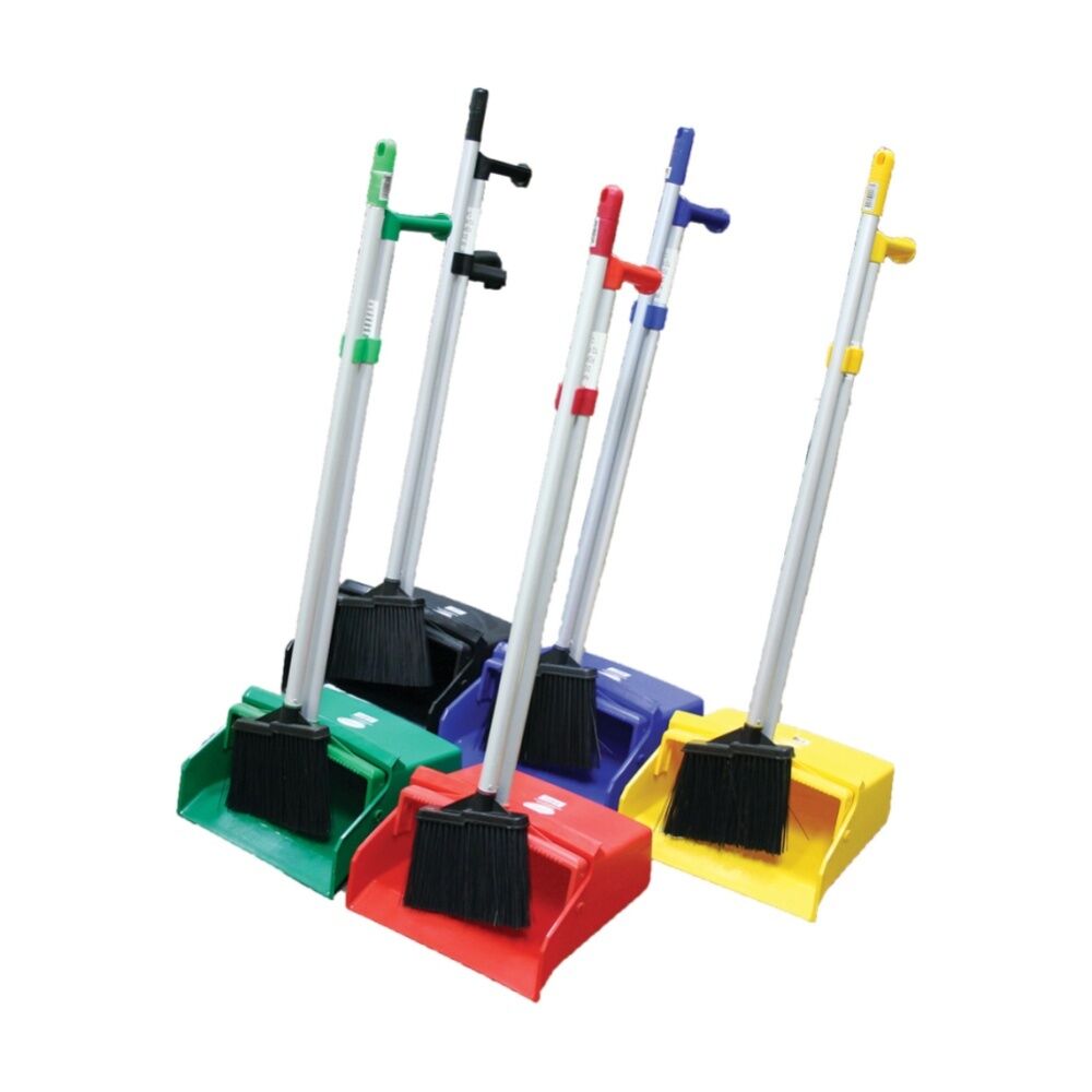Edco Contractor Lobby Large Pan & Brush Set Indoor Outdoor Green