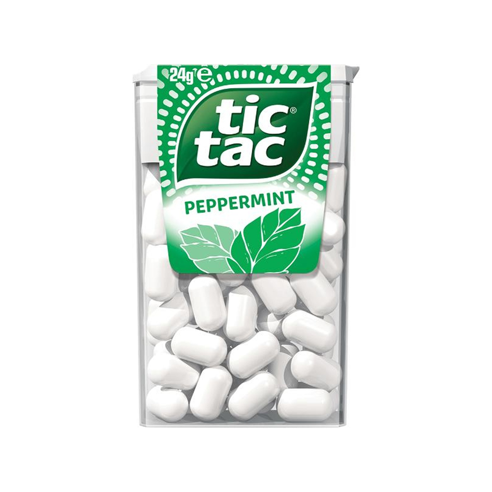24PK Tic Tac Peppermint Flavoured Refreshing Breath Mints Pocket Sized 24g