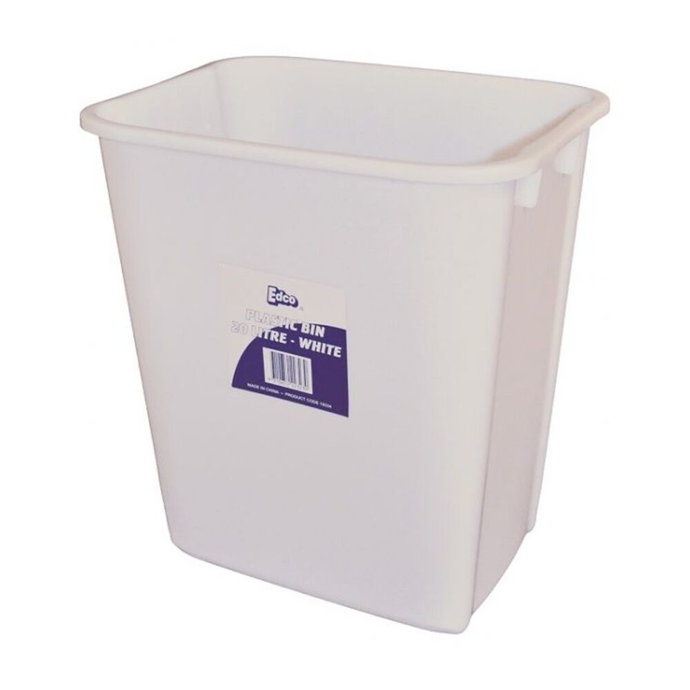 Edco Easy Clean Durable Plastic Bin For All Applications 20L White