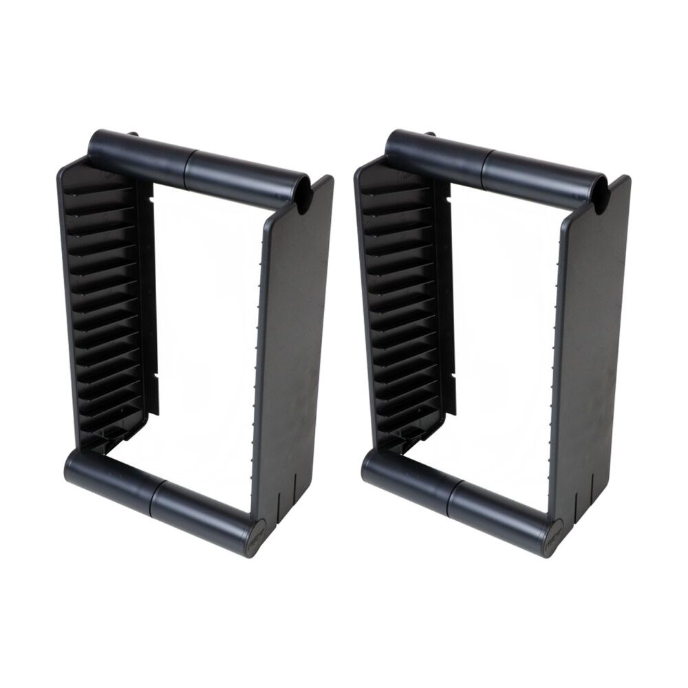 2PK Fischer Plastic 15 Unit Dvd Rack / Stand DVD Storage Wall Mount