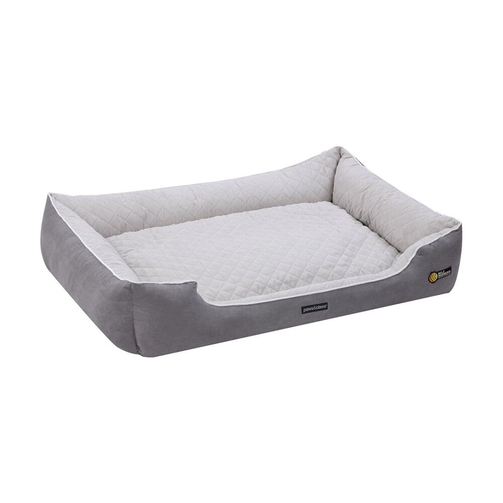 Paws And Claws Self Warming Walled Dog Pet Bed Grey 110x80x26cm X-Large