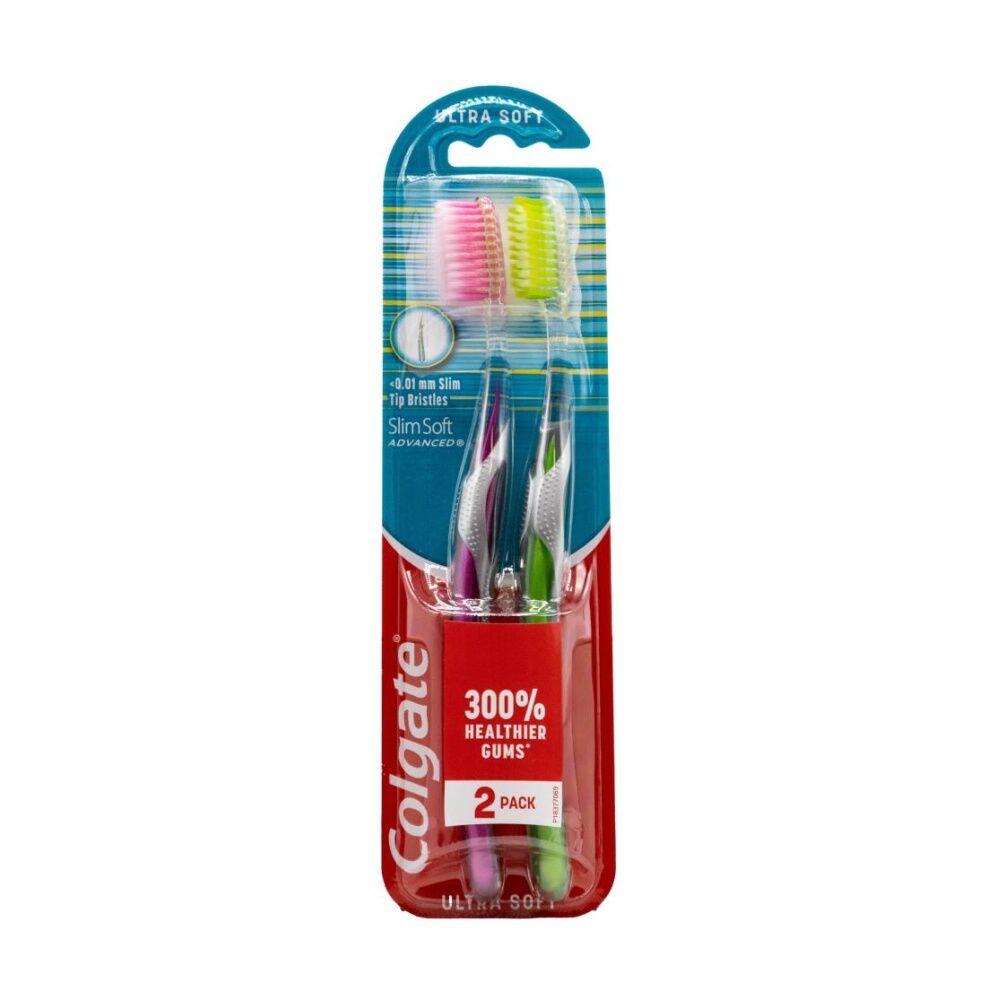 6x 2pc Colgate Slim Soft Advanced Ultra Sensitive Gums Toothbrushes Assorted