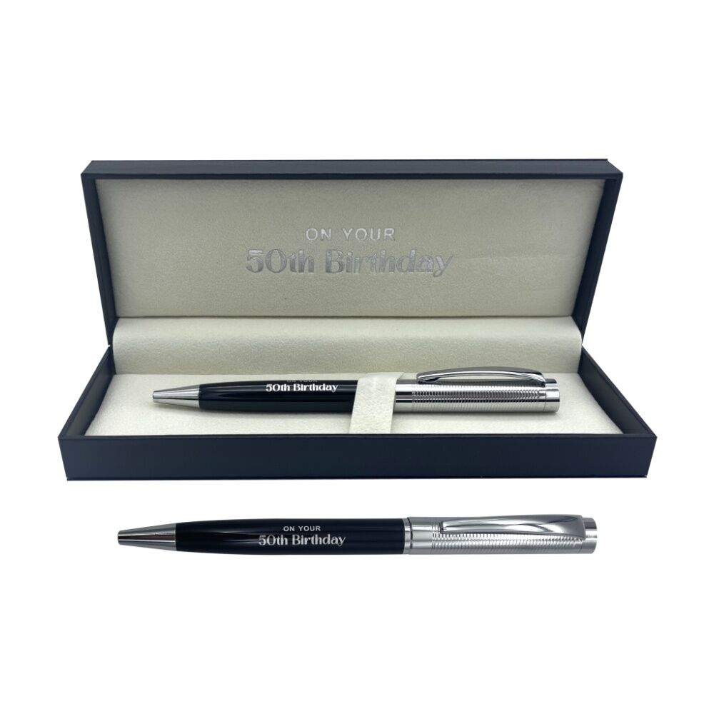 2PK Gibson Gifts 50th Birthday Pen Stationery Writing Instruments