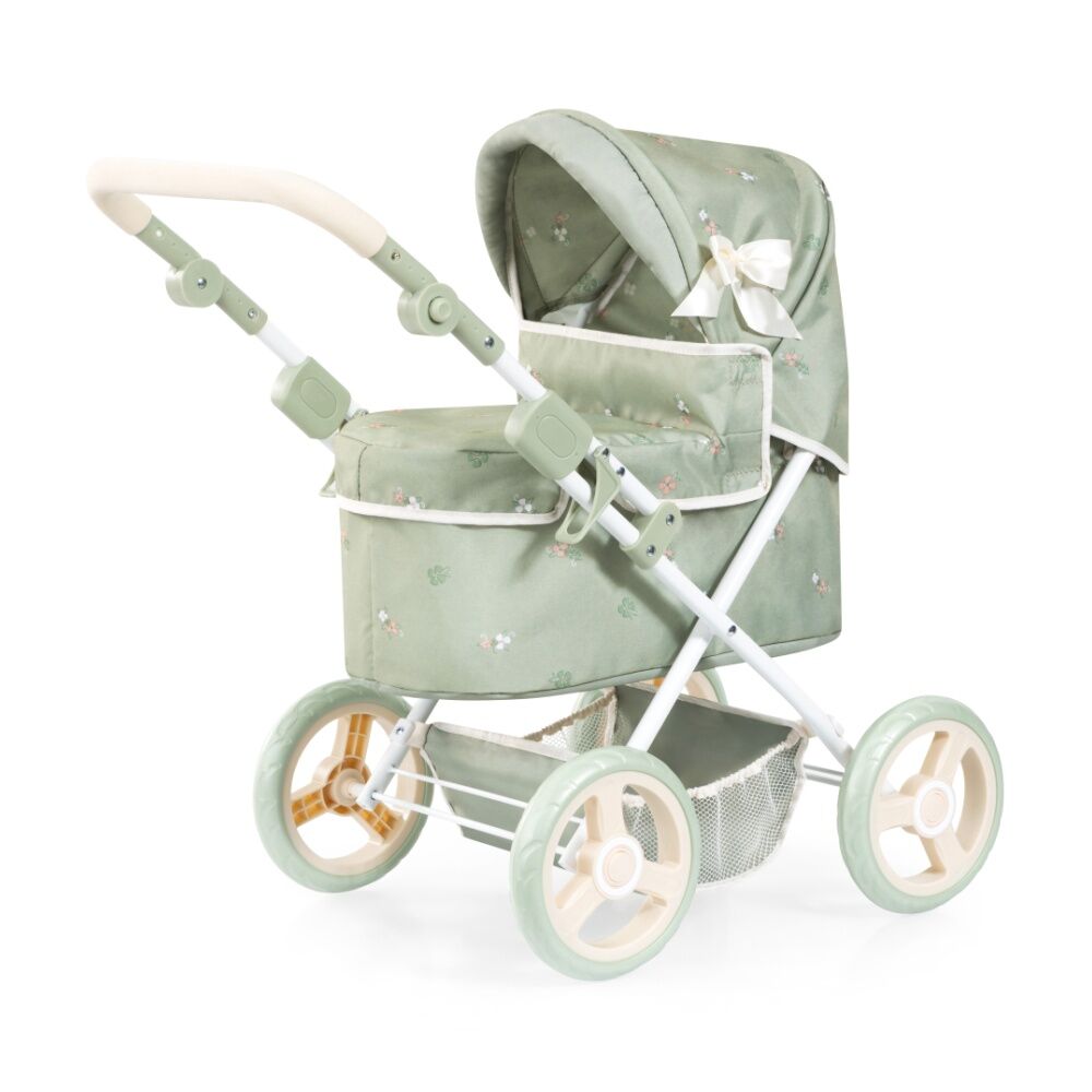 Bayer Trendy Doll Pram Adjustable Handle Foldable Soft Sage Green 46cm