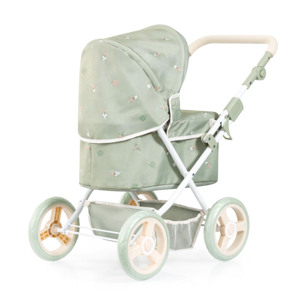 Bayer Trendy Doll Pram Adjustable Handle Foldable Soft Sage Green 46cm