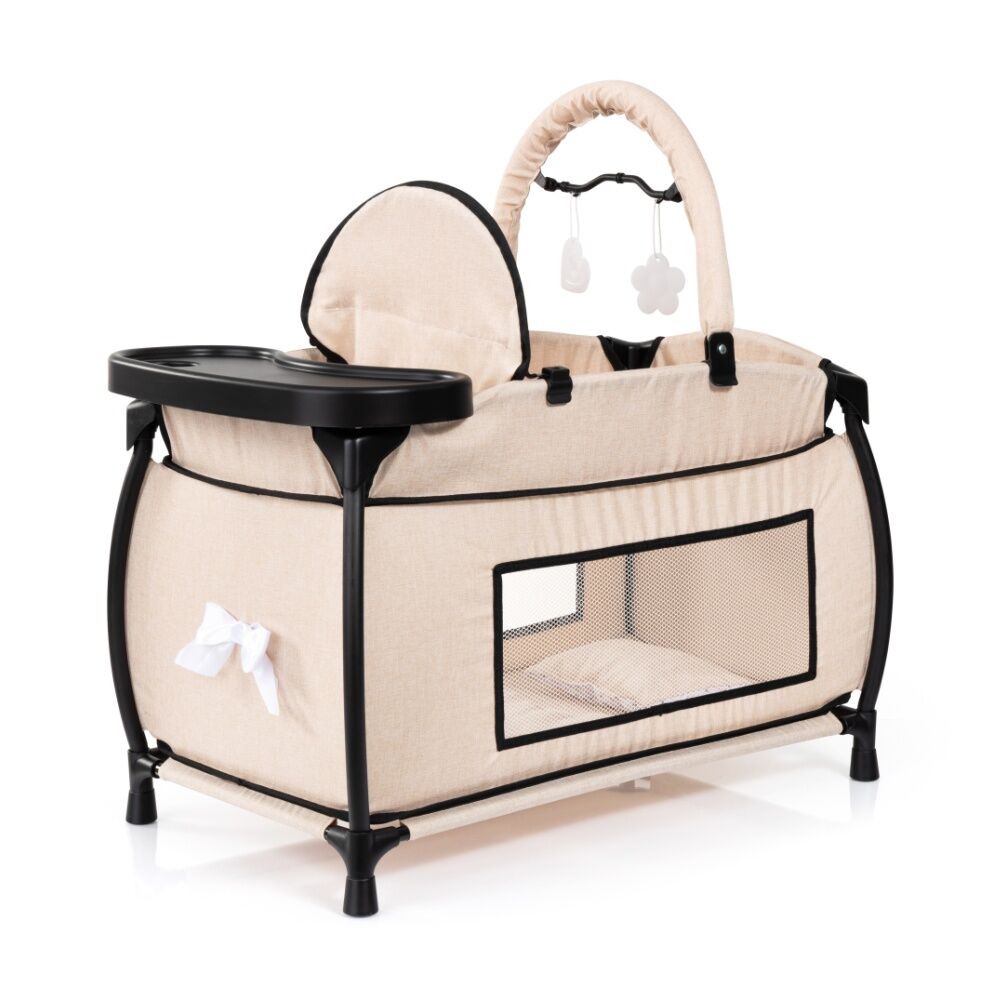Bayer Multi Bed Doll Cot Integrated High Chair Dolls Beige 46cm