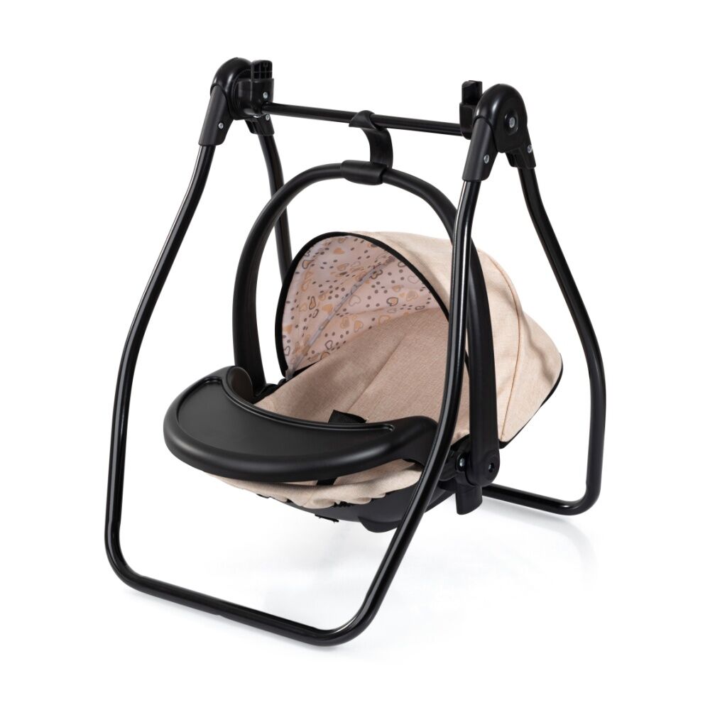 Bayer High Chair with Swing Set Foldable Travel Bed for Dolls Beige 40cm