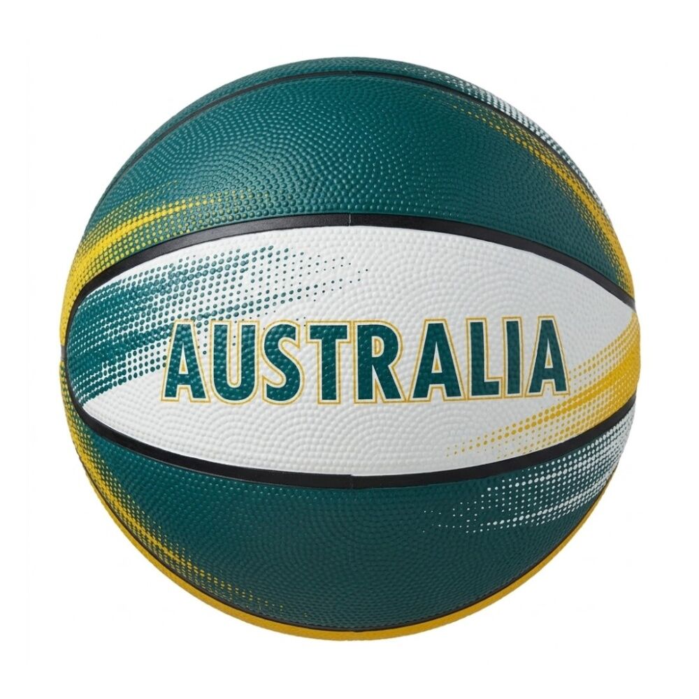 2x Hunter Leisure Australia Basketball Indoor Outdoor Play Size 7 Green/Yel/Wht