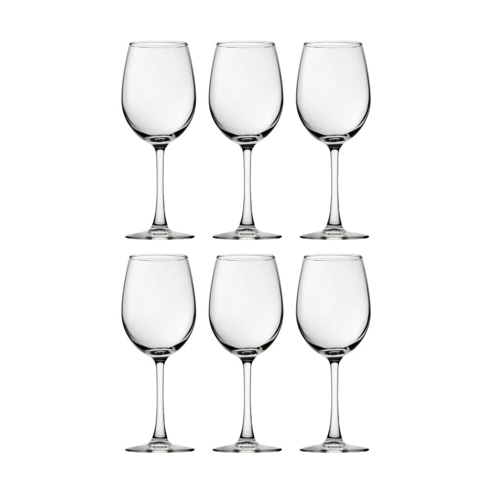 6PK Crown Glassware Vino Wine Elegant Stemmed Glass Drinkware 370ml