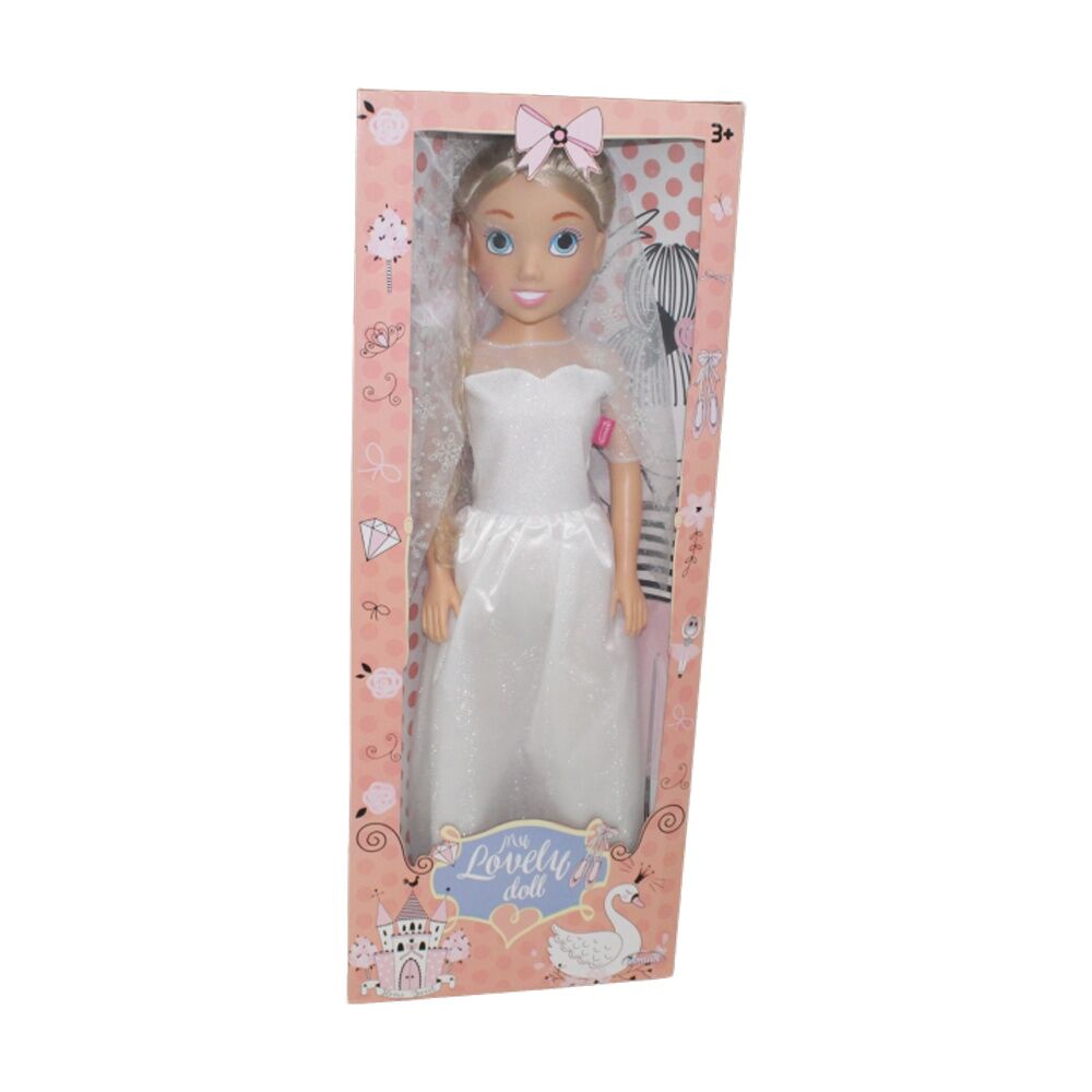 Bambolina Fashion Doll Bride Dress Veil Detailed Design Toy White 80cm