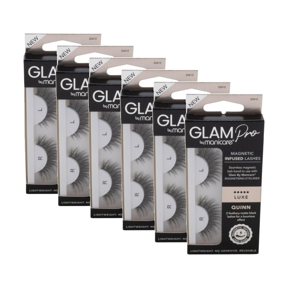6PK Manicare Glam Pro Magnetic Infused Luxe Quinn Lashes Set Lightweight