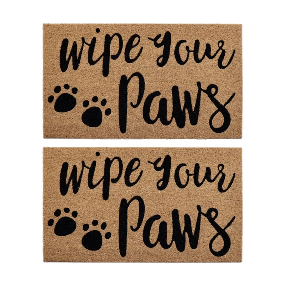 2PK Solemate Wipe Your Paws Coir Back Indoor/Outdoor Floor & Door Mat 45x75cm