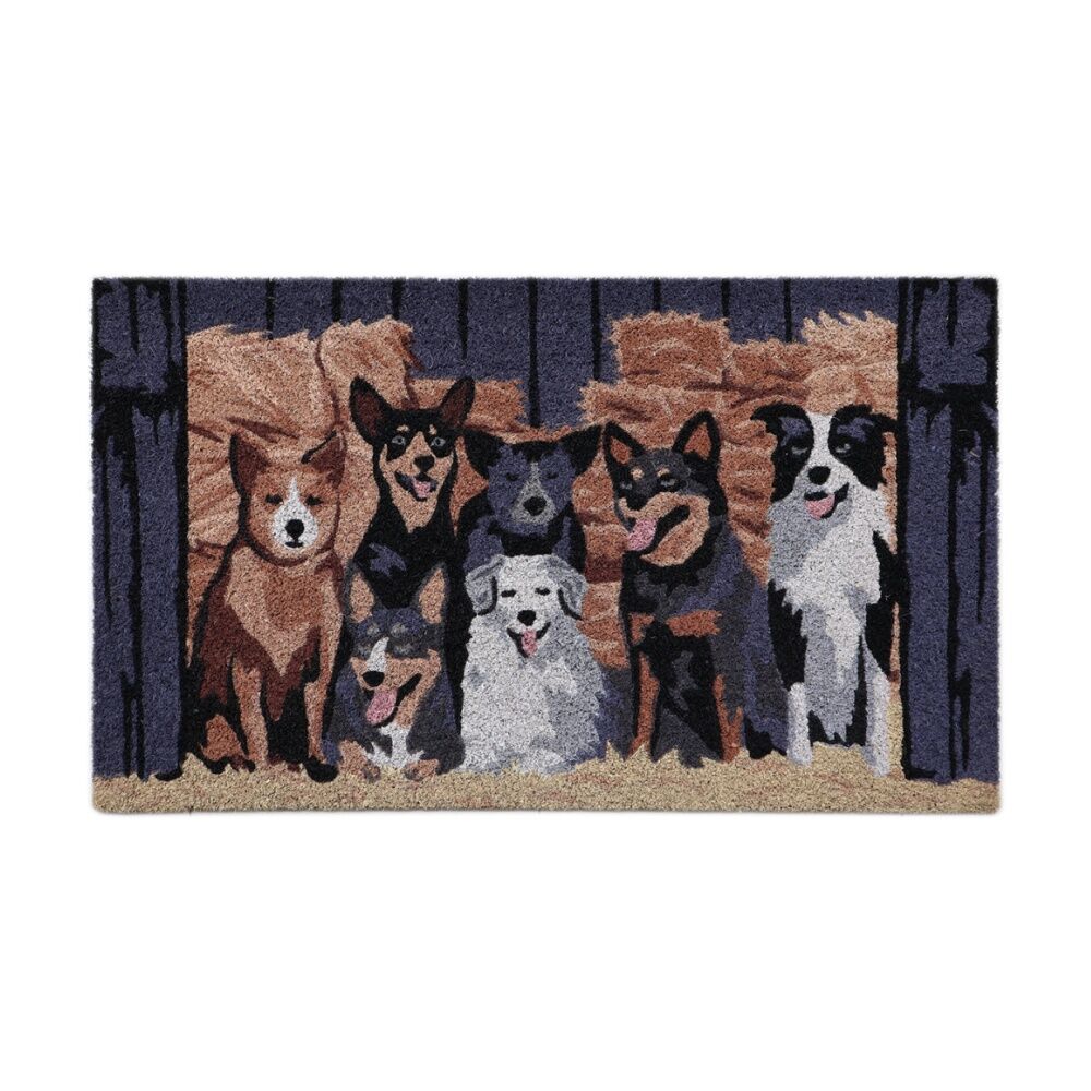 2PK Solemate Barn Dogs Coir Back Indoor/Outdoor Floor & Door Mat 45x75cm