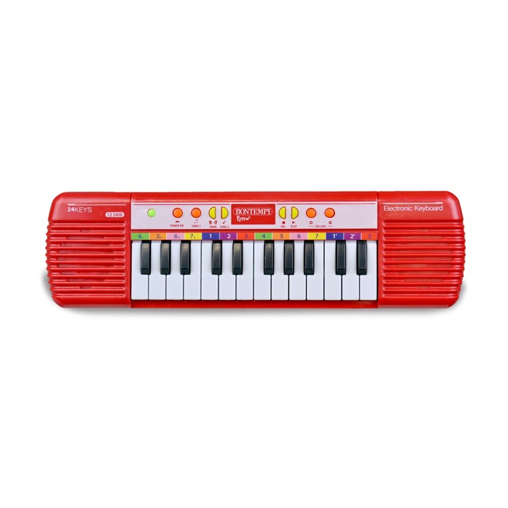 Bontempi Electronic Mini Keyboard 24-Key With 10 Melodies Music Red