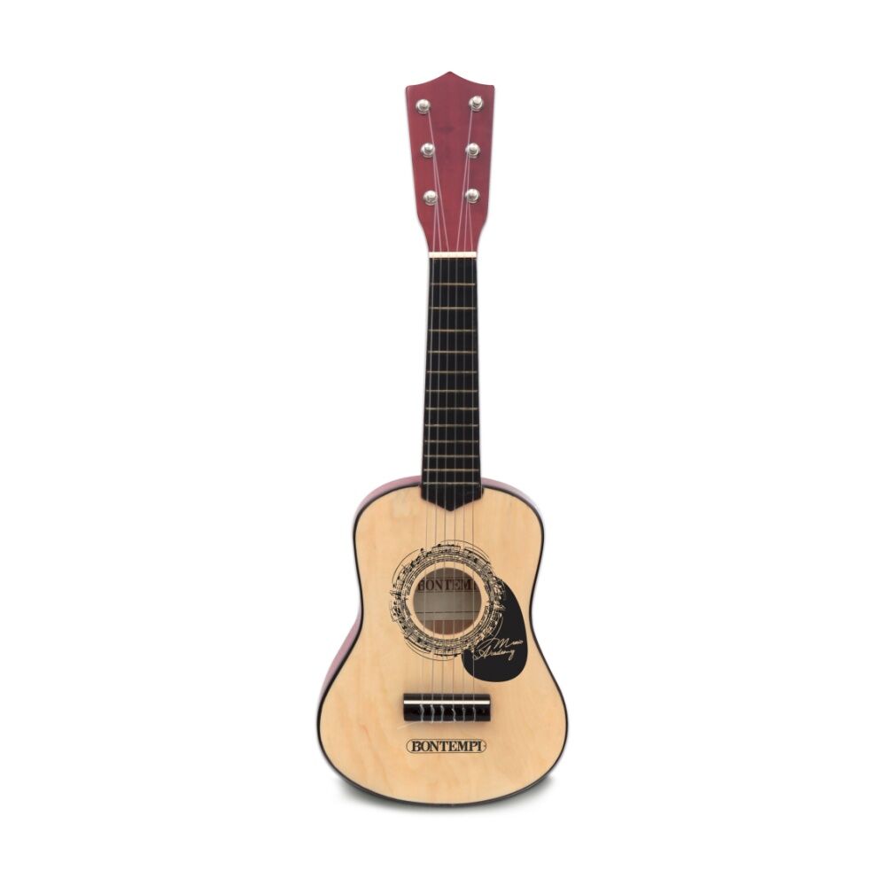Bontempi Wooden Guitar Classical 6 Strings Tunable With Plectrum 55cm