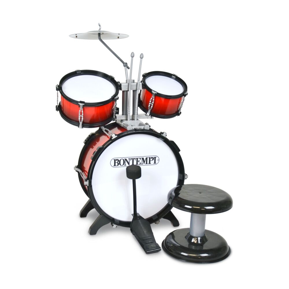 Bontempi Drum Set Diameter With 2 Side Drums Cymbal And Stool 330mm