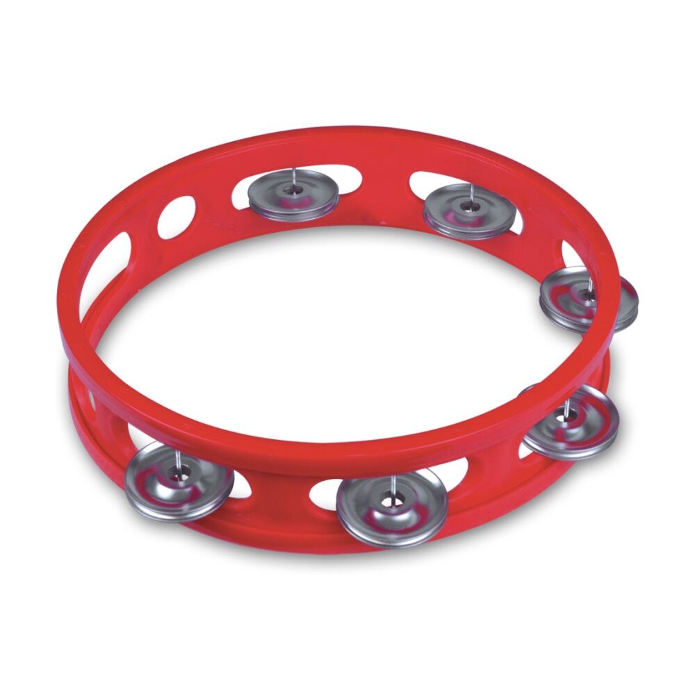 4PK Bontempi Tambourine With Metal Cymbals Music Instrument Red 155x165x33mm
