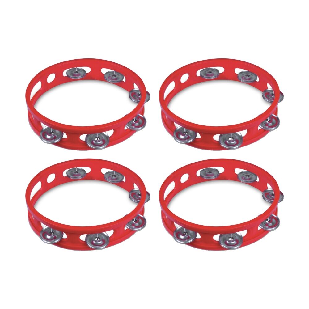 4PK Bontempi Tambourine With Metal Cymbals Music Instrument Red 155x165x33mm