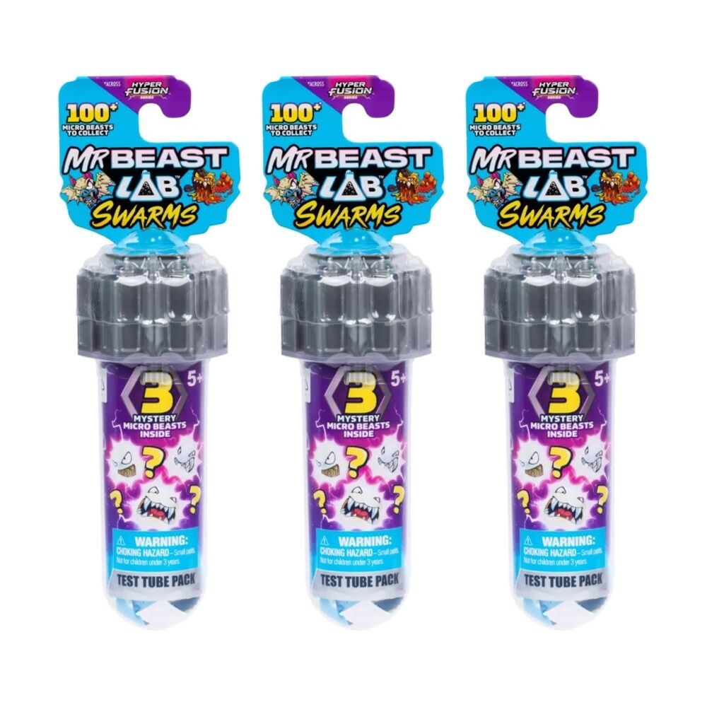 3x 3pc MrBeast Lab Swarms S3 Fusion Pod Micro Beasts Assorted