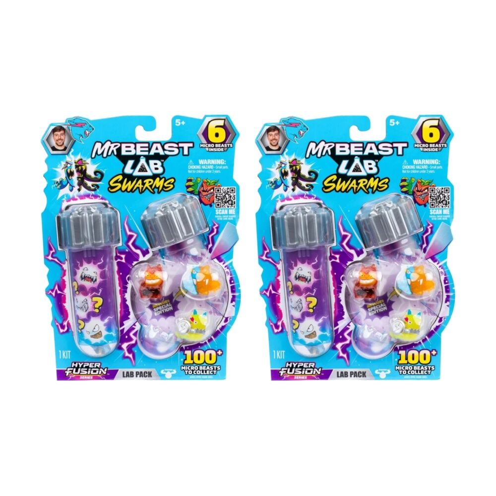 2x 6pc MrBeast Lab Swarms S3 Pack Collectible Micro Beasts Assorted