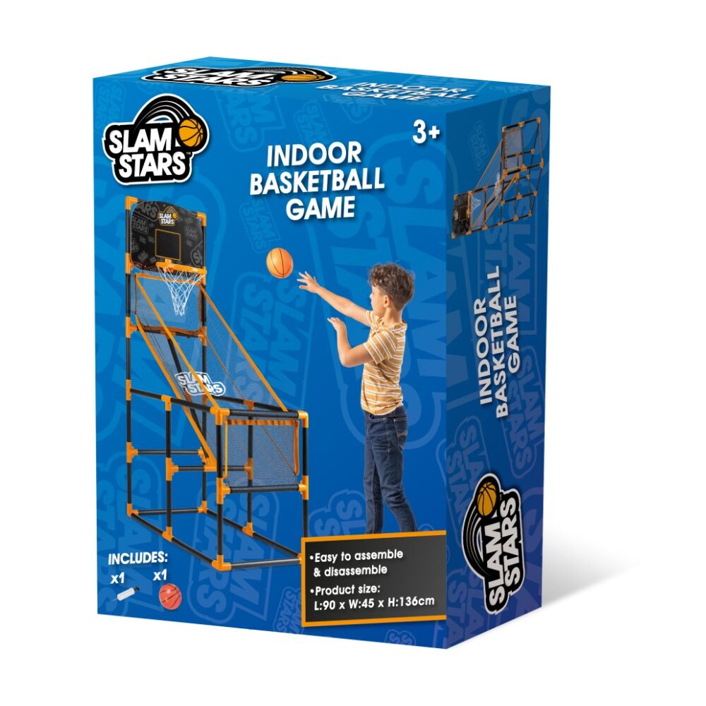 Wilton Bradley Indoor Basketball Game 1 Hoop Ball Return Net System Kids 3y+