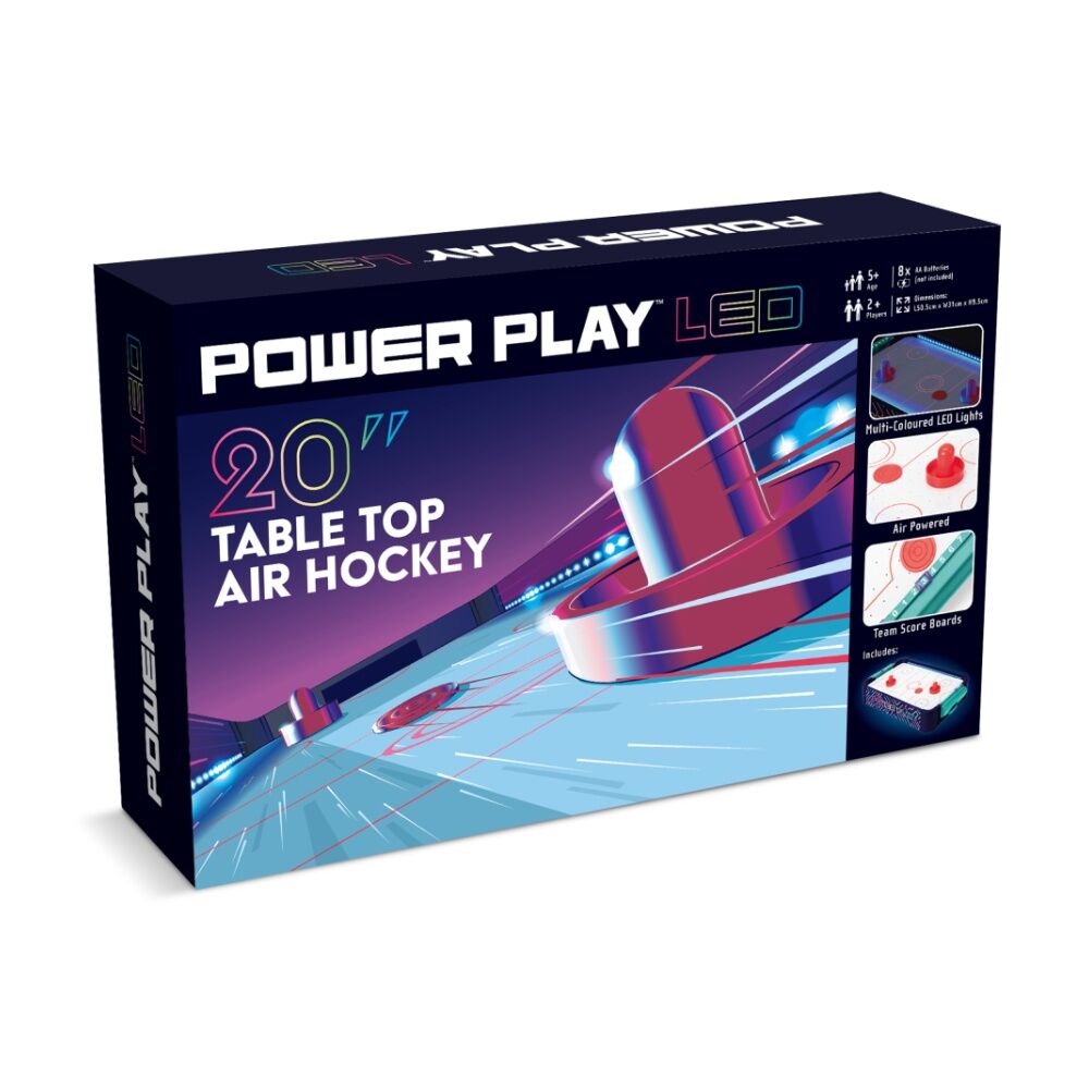 Wilton Bradley LED Air Hockey Games Table With Pushers & Pucks 5y+ 20in