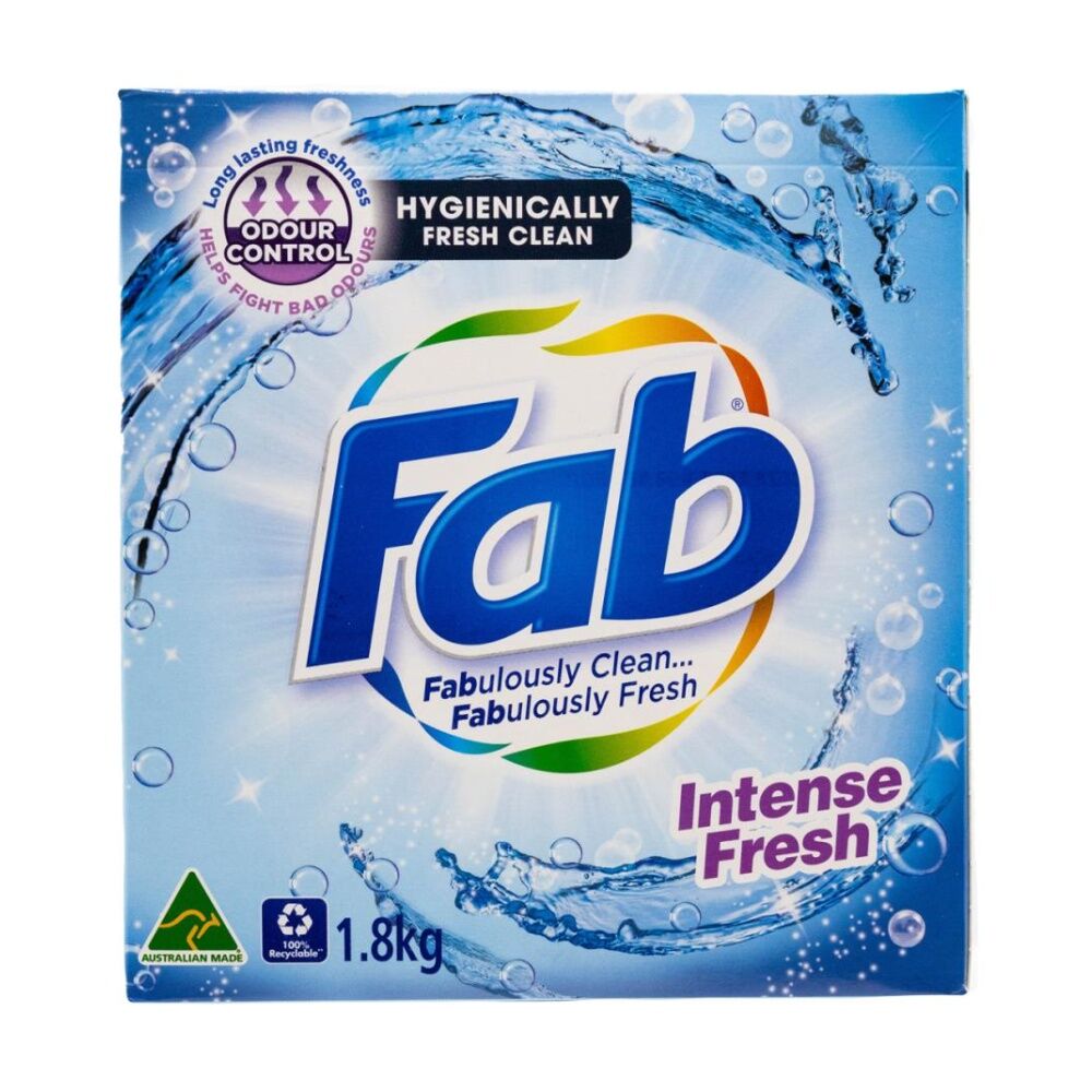 6PK FAB Hygienically Clean Intense Fresh Cleaning Laundry Powder 1.8kg