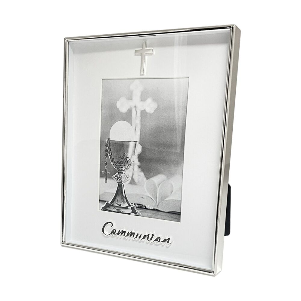 Gibson Gifts Boxed Communion Picture Photo Frame 4x6 White Silver