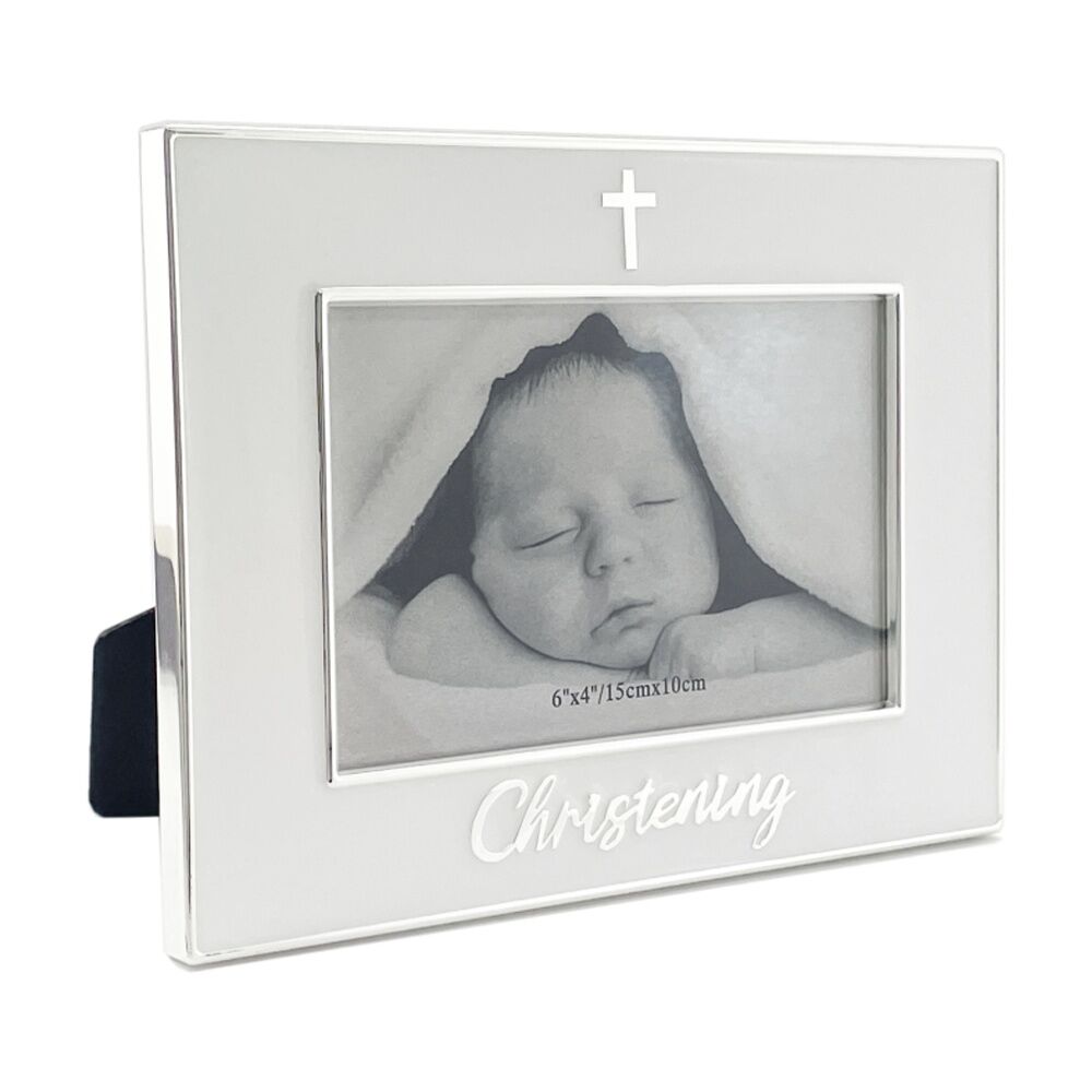 2PK Gibson Gifts Pure White Christening 6x4 Home Decor Photo Frames