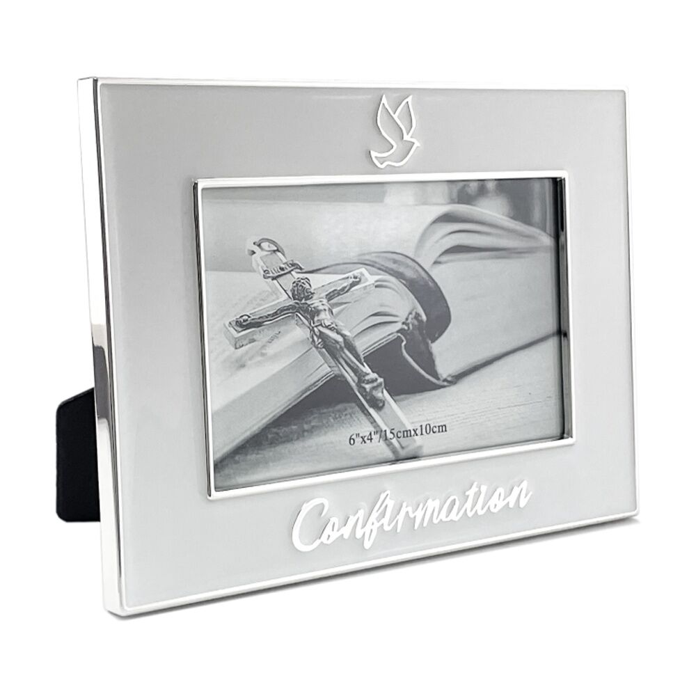 2PK Gibson Gifts Pure White Confirmation 6x4 Home Decor Photo Frames