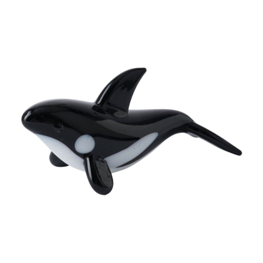 2PK Gibson Gifts Artisan Glass Orca Home Decoration Sculptures/Figurines